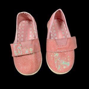 AIR WALK Girls Pink Glitter Slip-On Toddler Shoes ~ Size 5
